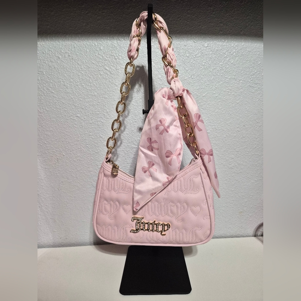 Juicy Couture Light Pink Small Shoulder Bag with Gold Accents